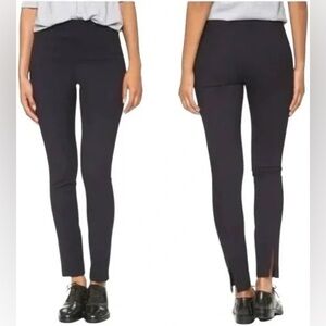 Theory Talluva Wool Slim Ankle Black Split Hem Pants